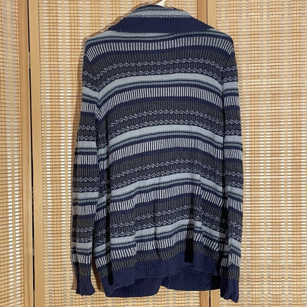 Aventura Women's L Sweater Cardigan Merino Wool Blend Pockets Duster Mock Neck - Picture 5 of 10